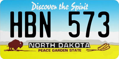 ND license plate HBN573