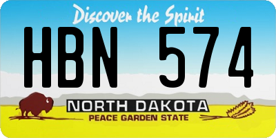 ND license plate HBN574