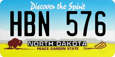 ND license plate HBN576