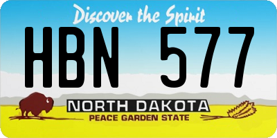 ND license plate HBN577