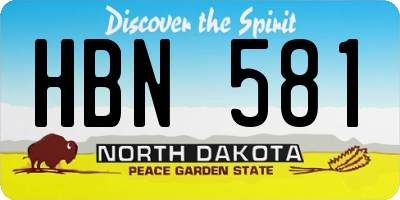 ND license plate HBN581