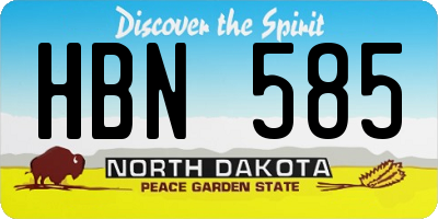 ND license plate HBN585