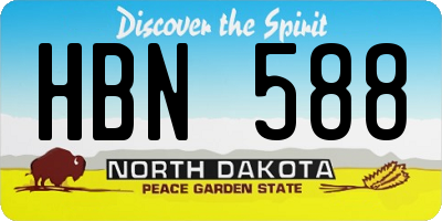 ND license plate HBN588