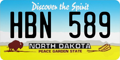 ND license plate HBN589