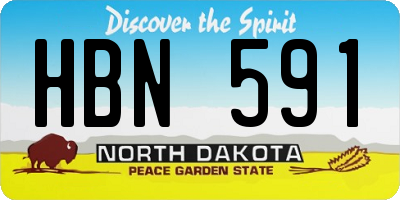 ND license plate HBN591