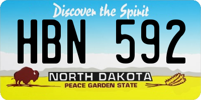 ND license plate HBN592