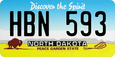 ND license plate HBN593