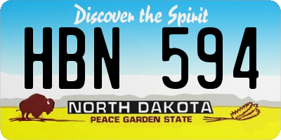 ND license plate HBN594