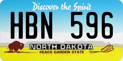 ND license plate HBN596