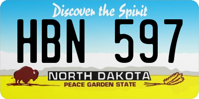 ND license plate HBN597