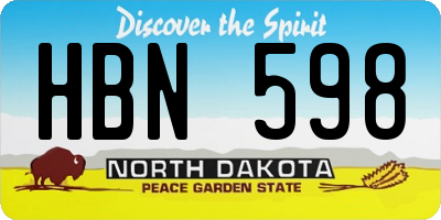 ND license plate HBN598