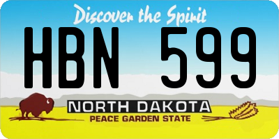 ND license plate HBN599