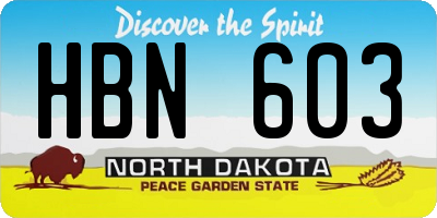 ND license plate HBN603