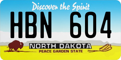 ND license plate HBN604