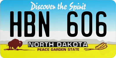 ND license plate HBN606