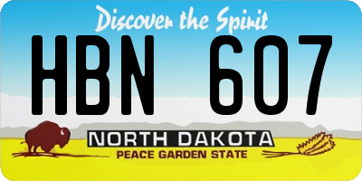 ND license plate HBN607