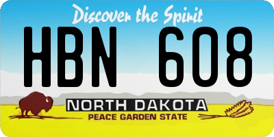 ND license plate HBN608