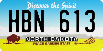 ND license plate HBN613