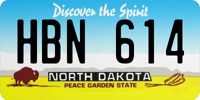 ND license plate HBN614