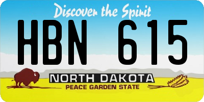 ND license plate HBN615