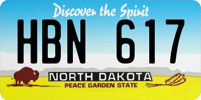 ND license plate HBN617