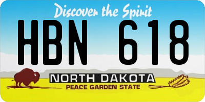 ND license plate HBN618