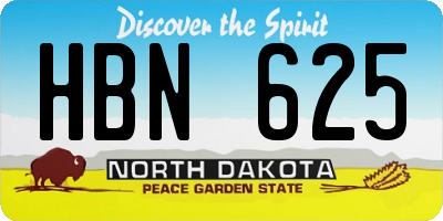 ND license plate HBN625