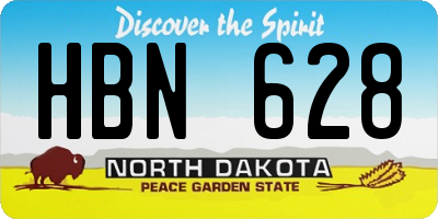 ND license plate HBN628