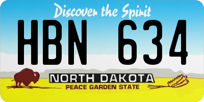 ND license plate HBN634