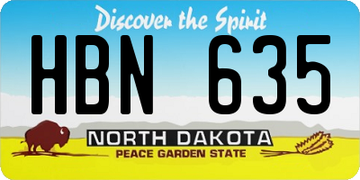 ND license plate HBN635