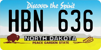 ND license plate HBN636