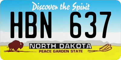 ND license plate HBN637