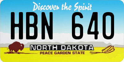 ND license plate HBN640