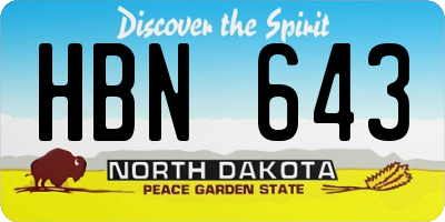 ND license plate HBN643