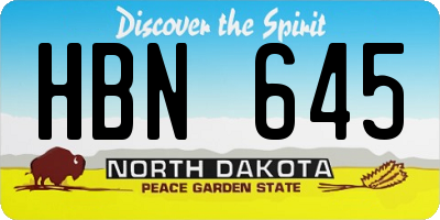 ND license plate HBN645