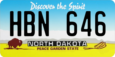 ND license plate HBN646