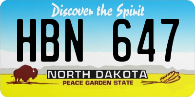 ND license plate HBN647