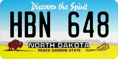 ND license plate HBN648