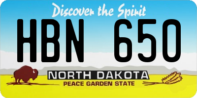 ND license plate HBN650