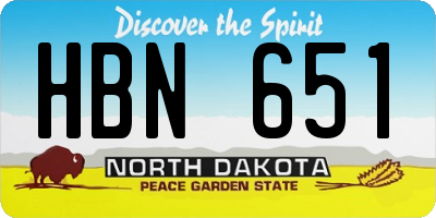 ND license plate HBN651