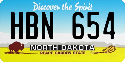 ND license plate HBN654