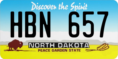 ND license plate HBN657