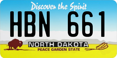 ND license plate HBN661