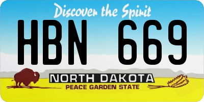 ND license plate HBN669