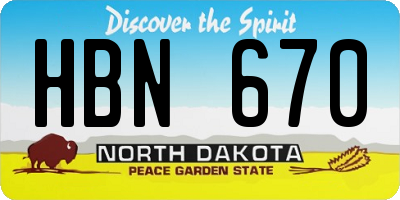 ND license plate HBN670