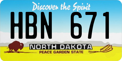 ND license plate HBN671