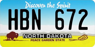 ND license plate HBN672