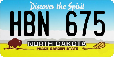 ND license plate HBN675