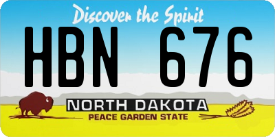 ND license plate HBN676