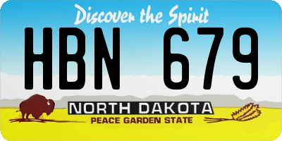 ND license plate HBN679